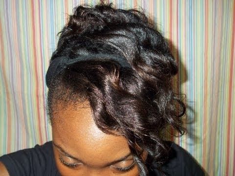 Protective Style: Curly Updo On Relaxed Hair – Youtube Throughout Most Popular Curly Updo Hairstyles For Black Hair (Photo 6 of 15)