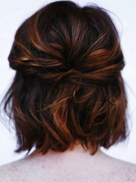 Short Bobs – Bob Cut Now A Half Updo. | Bob | Pinterest | Half Updo Intended For Most Popular Half Updo Hairstyles For Short Hair (Photo 3 of 15)
