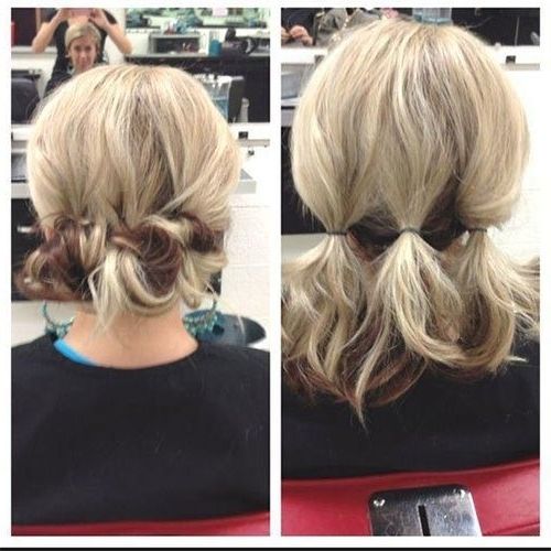 Short Hair Updos, How To Style Bobs, Lobs Tutorials Inside Best And Newest Easy Updos For Very Short Hair (Photo 2 of 15)