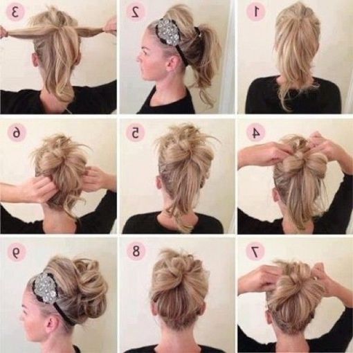 Short Hairstyles Ideas. Cute Simple Updos For Short Hair: Awesome With Regard To Latest Quick Easy Updo Hairstyles For Short Hair (Photo 3 of 15)