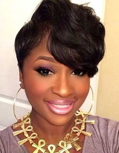 Short Hairstyles: Short Hairstyles For Black Hair Natural Magazine For Newest Black Updos For Short Hair (View 13 of 15)