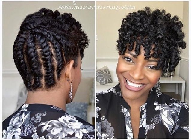 Simple Flat Twist Updo For Natural Hair | Curlynikki | Natural With Most Popular Hair Twist Updo Hairstyles (Photo 3 of 15)