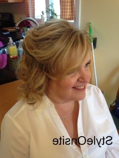 Style Onsite » Style Onsite » Mother Of The Bride Hair And Makeup In With Regard To Most Up To Date Half Updo Hairstyles For Mother Of The Bride (Photo 4 of 15)
