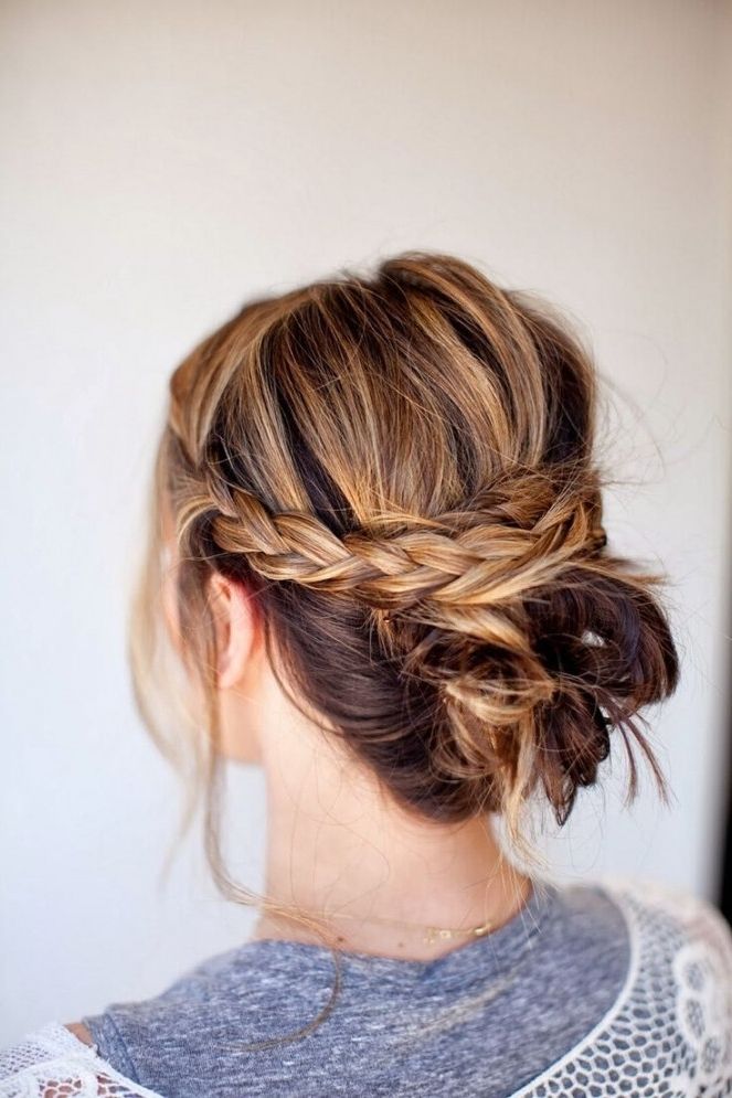 Ten Updo Hairstyle Tutorials For Medium Length Hair – Estheticnet With Most Current Shoulder Length Updo Hairstyles (View 11 of 15)