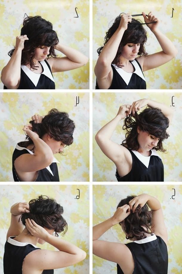 Throw On A Headband And Tuck All Your Hair Through It For A Super With 2018 Diy Updos For Curly Hair (View 13 of 15)