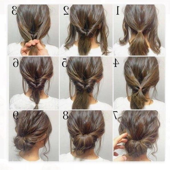 Top 10 Messy Updo Tutorials For Different Hair Lengths | Pinterest Throughout Most Popular Quick Updos For Short Hair (Photo 4 of 15)