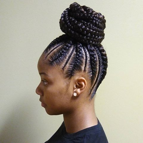Try These 20 Iverson Braids Hairstyles With Images Tutorials Braided Regarding Latest Braided Bun Updo African American Hairstyles (View 2 of 15)