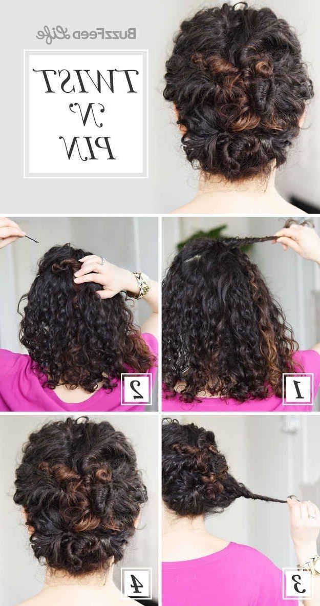 Twist And Pin To Your Heart's Content. | 30th, Easy Updo And Updo Throughout Recent Easy Updo Hairstyles For Curly Hair (Photo 6 of 15)