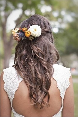 20 Best Fairy Godmother Makeup Images On Pinterest | Bridal With Regard To Wedding Hairstyles For Long Hair Down With Flowers (View 6 of 15)