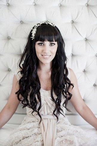 20 Long Wedding Hairstyles | Define Loose, Loose Curls And Headpieces Within Wedding Hairstyles For Long Hair And Fringe (View 6 of 15)