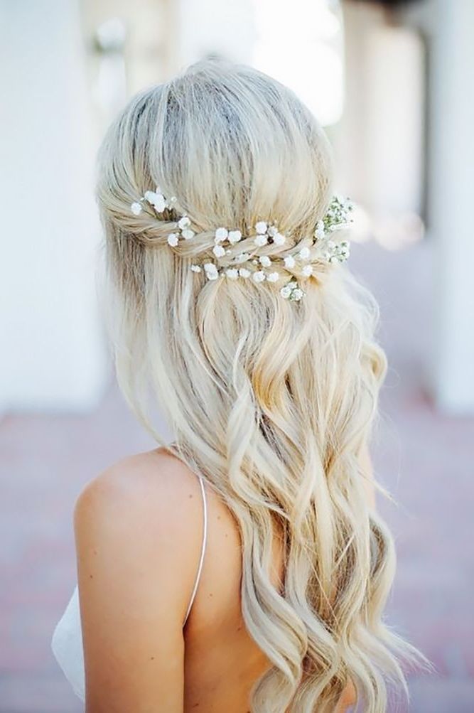 42 Half Up Half Down Wedding Hairstyles Ideas | Pinterest | Weddings With Wedding Hairstyles For Long Hair Half Up And Half Down (View 10 of 15)