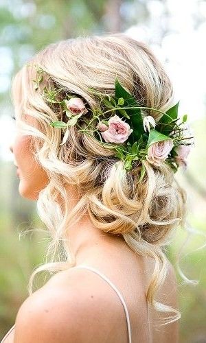 45 Best Wedding Hairstyles For Long Hair 2018 | Pinterest | Bridal For Long Wedding Hairstyles With Flowers In Hair (View 4 of 15)
