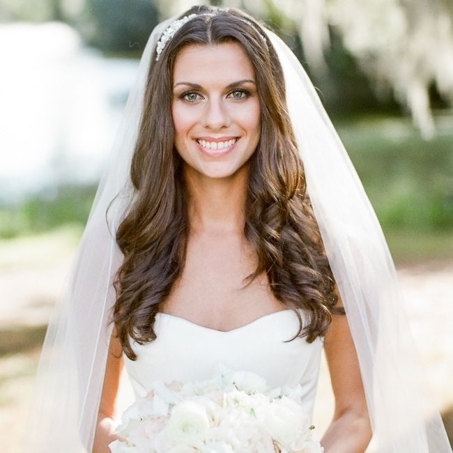 Awesome Wedding Veils With Hair Down Pictures – Styles & Ideas 2018 In Wedding Hairstyles For Long Hair With Veil And Headband (View 15 of 15)