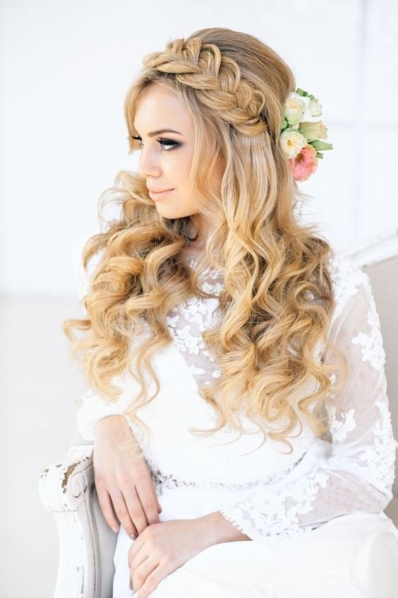 Braids And Curls Wedding Hairstyle | Pinterest | Inspiration With Regard To Ringlets Wedding Hairstyles (View 4 of 15)