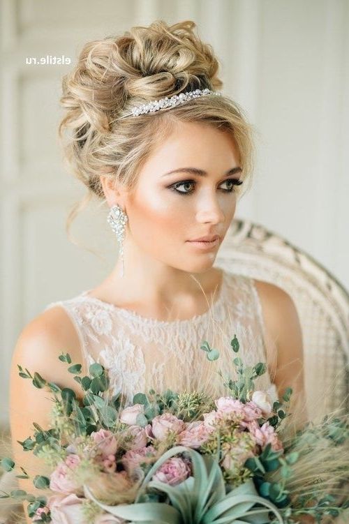 Bridal Hairstyles With Pieces Headbands Tiaras | Special Wedding Inside Wedding Hairstyles With Tiara (View 3 of 15)