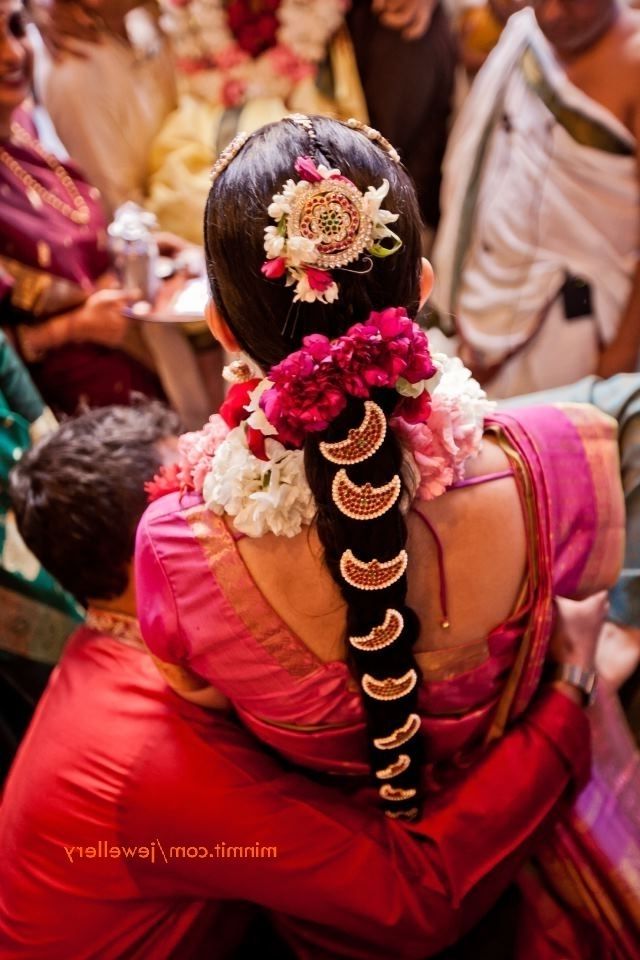 Hair Accessories Of Tamil Bride | South Indian Bride, Hair Inside South Indian Tamil Bridal Wedding Hairstyles (View 14 of 15)
