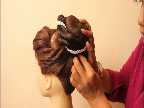 Indian Bridal Hairstylesestherkinder – Youtube | Wedding Juda In Wedding Hairstyles By Estherkinder (View 6 of 15)