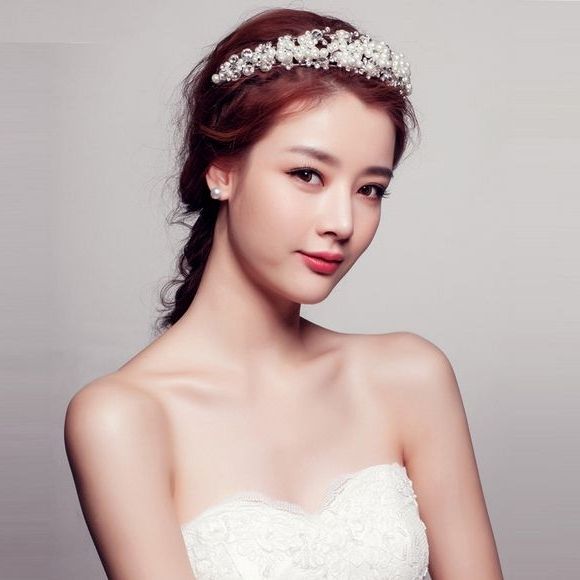 Korean Bridal Makeup : How To & Tips | Pinterest | Bridal Makeup In Korean Wedding Hairstyles For Long Hair (View 13 of 15)