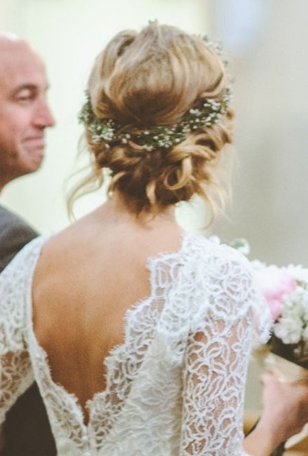 Low Bun Wedding Hairstyle With Flower Crownwedwebtalks | Wedwebtalks With Regard To Roses Wedding Hairstyles (Photo 11 of 15)