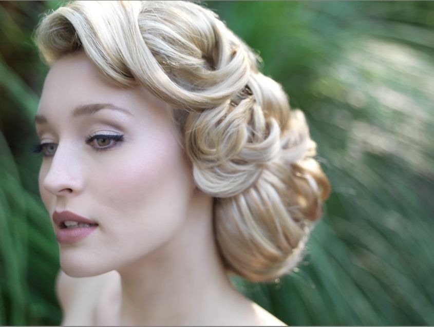 Old Hollywood Hair Style Glamorous Vintage Curls Hot Rollers With Regard To Old Hollywood Wedding Hairstyles (View 14 of 15)