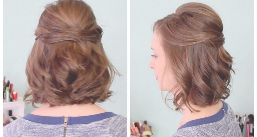 Peaceful Wedding Hairstyles For Short Hair Half Up Half Down Regarding Quick Wedding Hairstyles (View 11 of 15)
