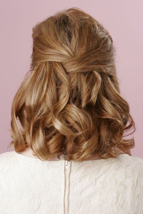 Pics For > Half Up Half Down Hairstyles Medium Length Hair Prom In Wedding Hairstyles For Short Length Hair Down (View 4 of 15)