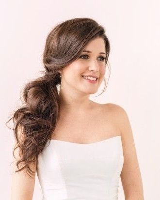 Pretty Pony Tails For Bride's Wedding Day | Pinterest | Side Intended For Wedding Hairstyles Long Side Ponytail Hair (View 2 of 15)