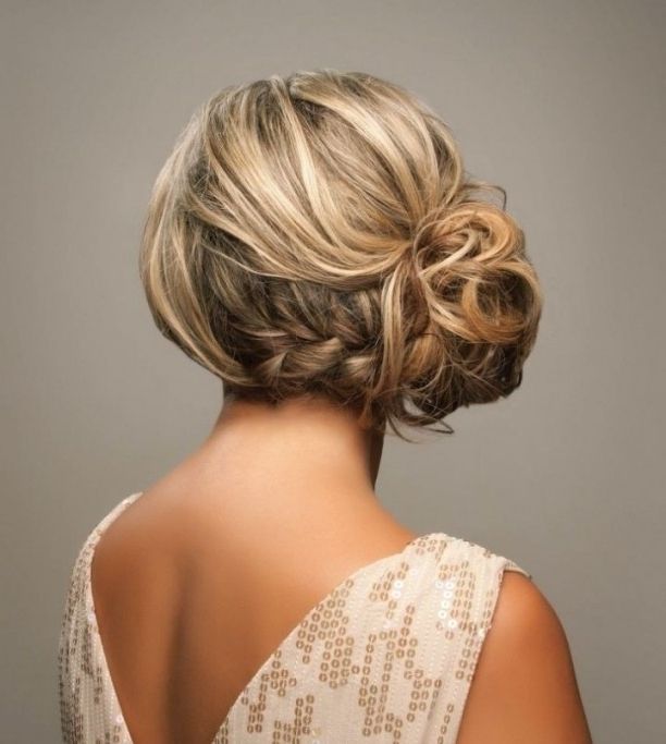 Side Braided Updo For Wedding Hairstyles Inside Newest Updo With Regard To Updos Wedding Hairstyles With Fascinators (View 4 of 15)