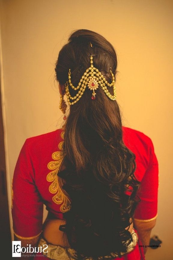 South Indian Hairstyles For Long Hair For Wedding Beautiful South Intended For South Indian Wedding Hairstyles For Medium Length Hair (View 1 of 15)
