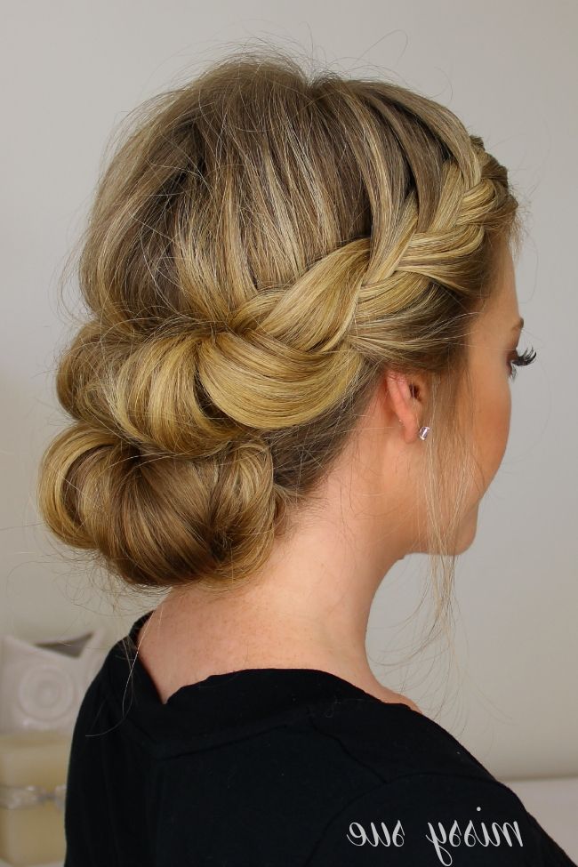 Tuck And Cover French Braid Half With A Bun | French Plait, Bun Hair In Plaits Bun Wedding Hairstyles (View 8 of 15)