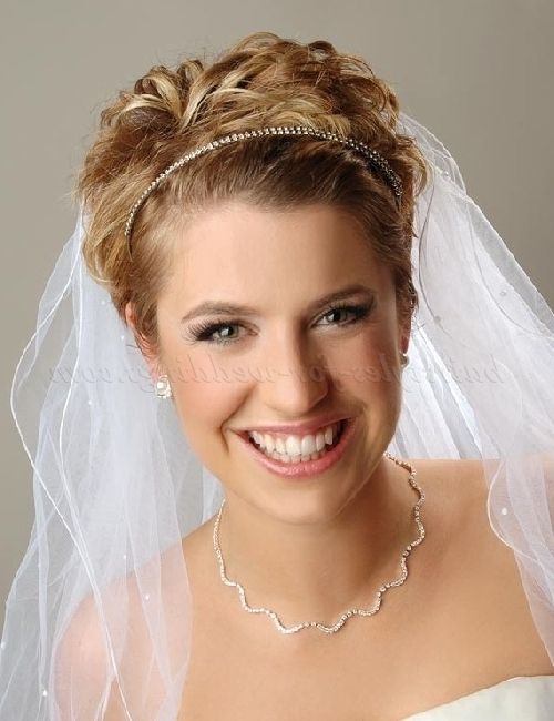 Wedding Caps And Veils – Short Wedding Hairstyle With Two Tier Veil Regarding Wedding Hairstyles For Short Hair And Veil (View 2 of 15)