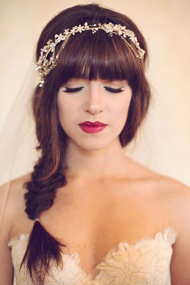 Wedding Hairstyle For Long Hair : Brides With Bangs | Brides With Throughout Wedding Hairstyles For Long Hair With Fringe (View 7 of 15)