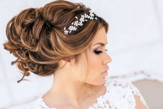 Wedding Hairstyle For Medium Hair With Greatest Updo Hairstyles Within Updos Wedding Hairstyles With Tiara (View 2 of 15)