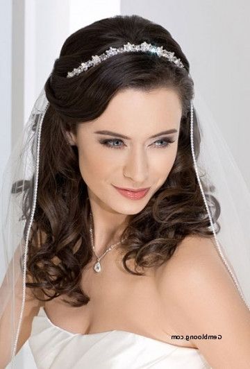Wedding Hairstyle With Veil And Tiara Inspirational Wedding Inside Wedding Hairstyles With Veil And Tiara (View 10 of 15)