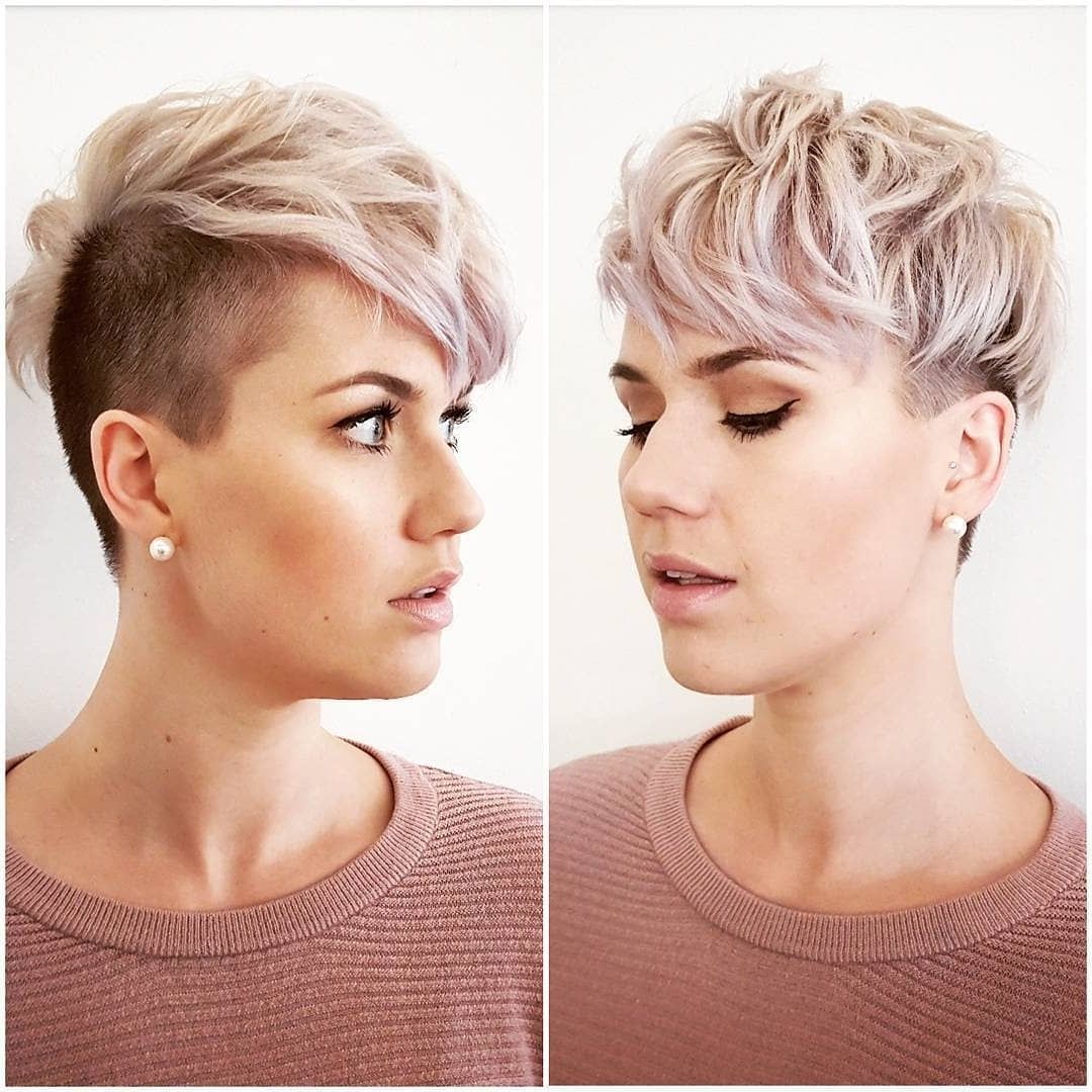 10 Beautiful Asymmetrical Short Pixie Haircuts & Hairstyles, Women In Most Recently Pixie Bob Haircuts With Temple Undercut (Photo 7 of 15)