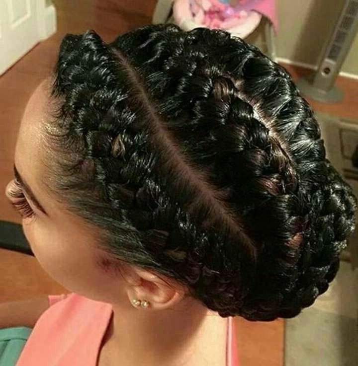 10 Best Top Coiffure Images On Pinterest | Hair Dos, Blouse And Crop Pertaining To Most Current Curvy Ghana Braids With Crown Bun (View 7 of 15)