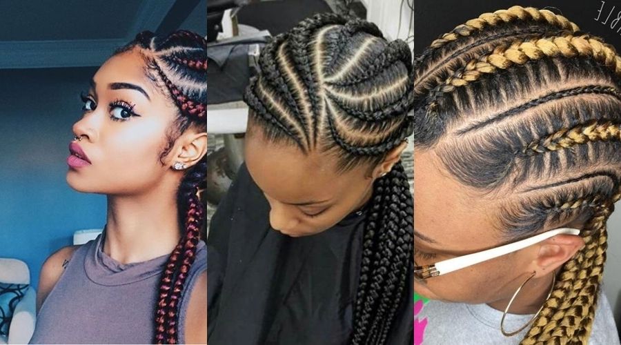 10 Ghana Weaving All Back Styles Bound To Make You The Centre Of Pertaining To Latest Cornrows Hairstyles With Weave (View 7 of 15)
