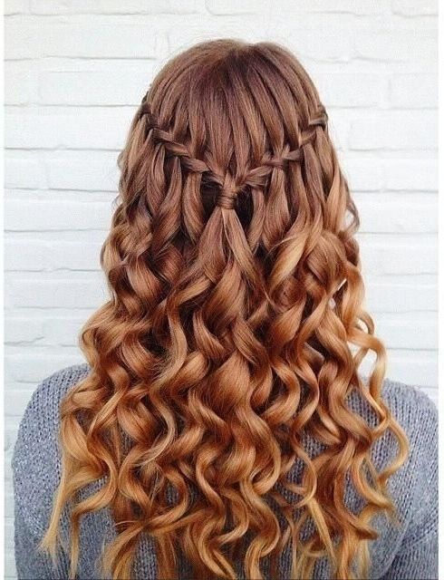 10 Pretty Waterfall French Braid Hairstyles | Hair | Pinterest Intended For Most Recent Curly Braid Hairstyles (Photo 1 of 15)