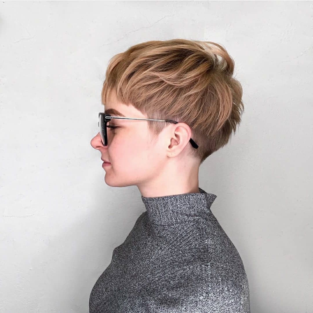 10 Stylish Pixie Haircuts – Women Short Undercut Hairstyles 2018 – 2019 With Most Current Undercut Blonde Pixie With Dark Roots (Photo 9 of 15)