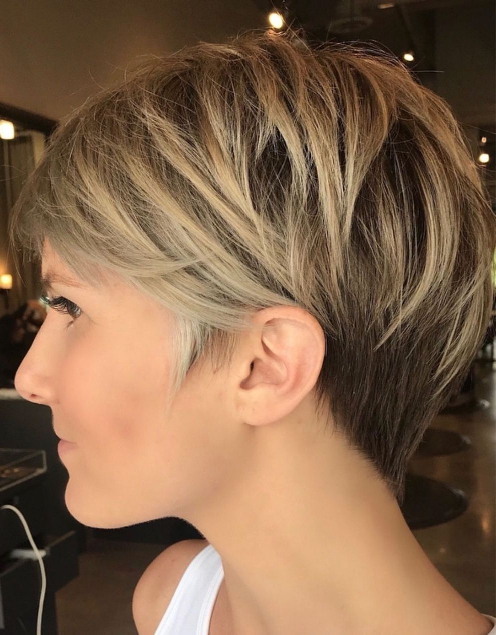 100 Mind Blowing Short Hairstyles For Fine Hair | Pinterest | Fine With Newest Stacked Pixie Haircuts With V Cut Nape (Photo 15 of 15)