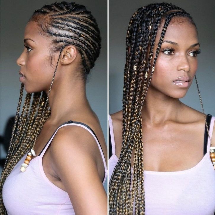 12 Gorgeous Braided Hairstyles With Beads From Instagram | Allure Within 2018 Braided Hairstyles With Beads (View 4 of 15)
