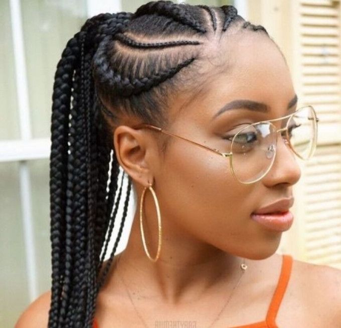 15 Lovely Ghana Braids Styles – Updos, Cornrows, Jumbo, Ponytail With Recent Updo Cornrows Hairstyles (Photo 14 of 15)