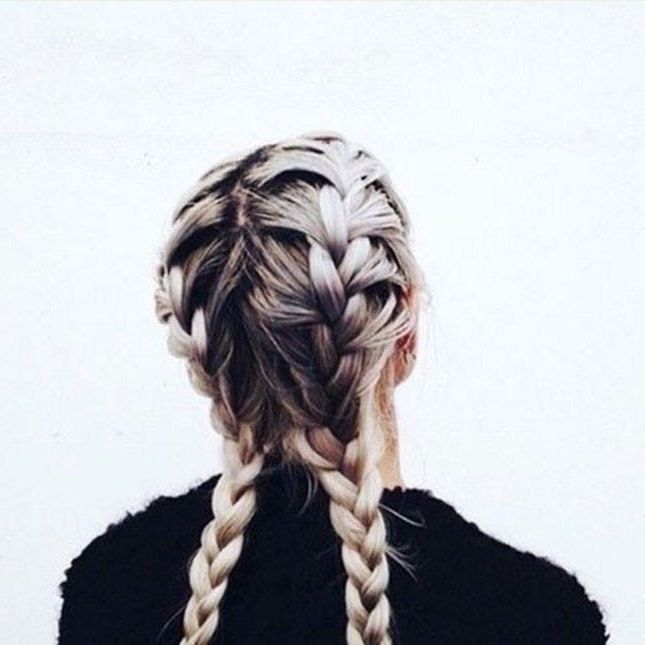 15 Pretty Ways To Rock Boxer Braids | Brit + Co With Regard To Most Up To Date Double Loose French Braids (Photo 3 of 15)