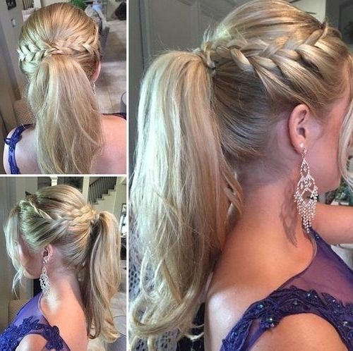 19 Pretty Ways To Try French Braid Ponytails – Pretty Designs Inside Most Current Reverse Braid And Side Ponytail (Photo 3 of 15)