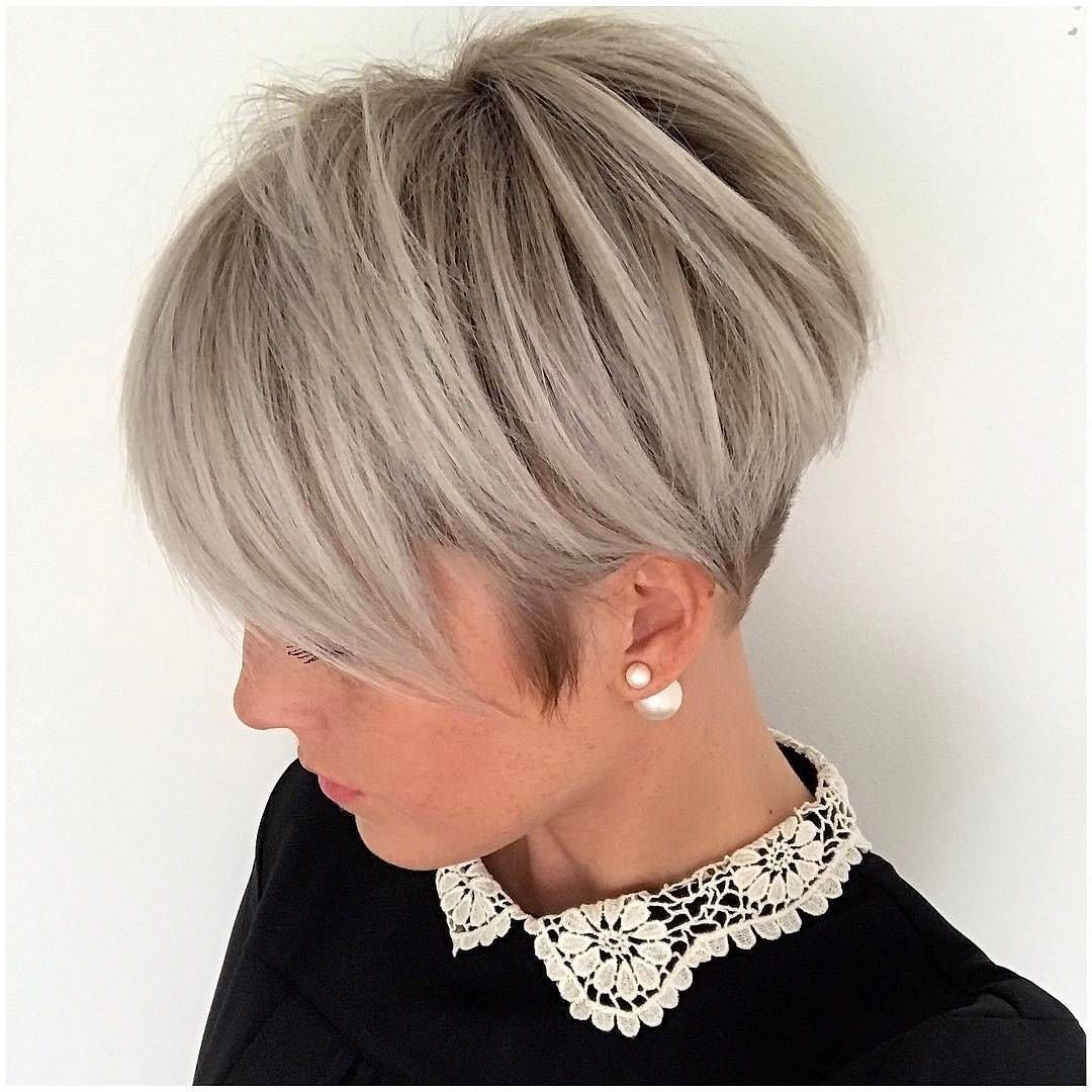20 Adorable Ash Blonde Hairstyles To Try: Hair Color Ideas 2018 For Most Up To Date Tapered Pixie With Maximum Volume (Photo 8 of 15)