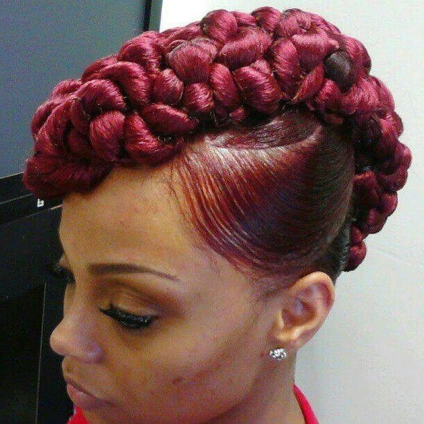 20 Badass Mohawk Hairstyles For Black Women In Most Up To Date Twisted Black And Magenta Mohawk (Photo 2 of 15)