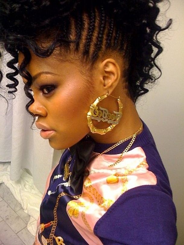 20 Badass Mohawk Hairstyles For Black Women Intended For Newest Twisted Black And Magenta Mohawk (View 8 of 15)