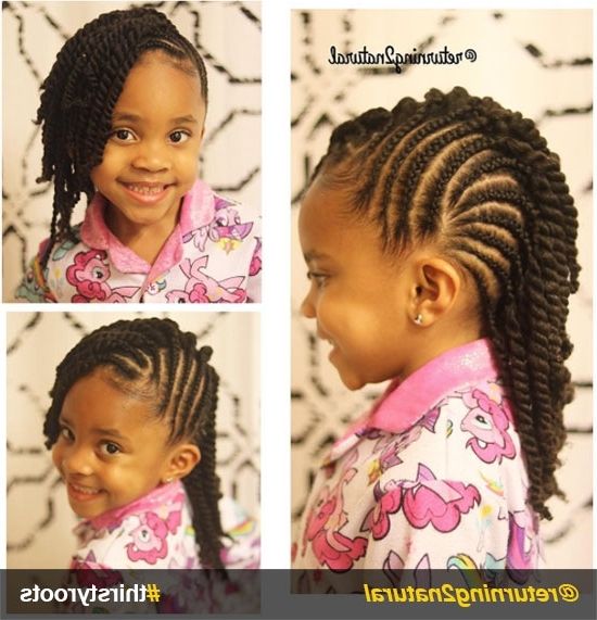 20 Cute Natural Hairstyles For Little Girls In Most Current Natural Cornrows And Twist Hairstyles (View 10 of 15)