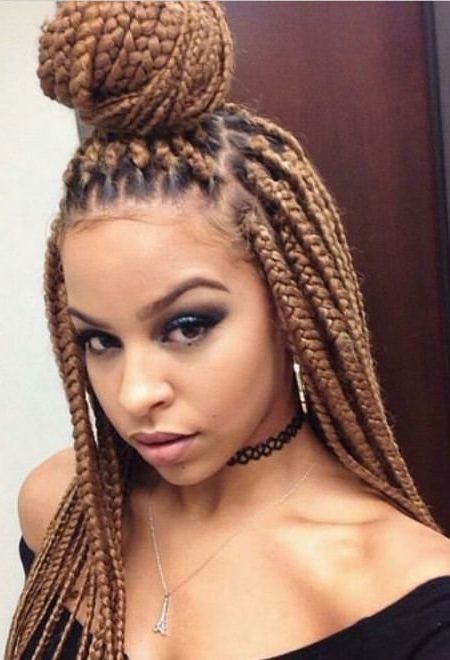 20 Hot Black Braided Hairstyle For Most Up To Date Twisted Updo With Blonde Highlights (Photo 2 of 15)