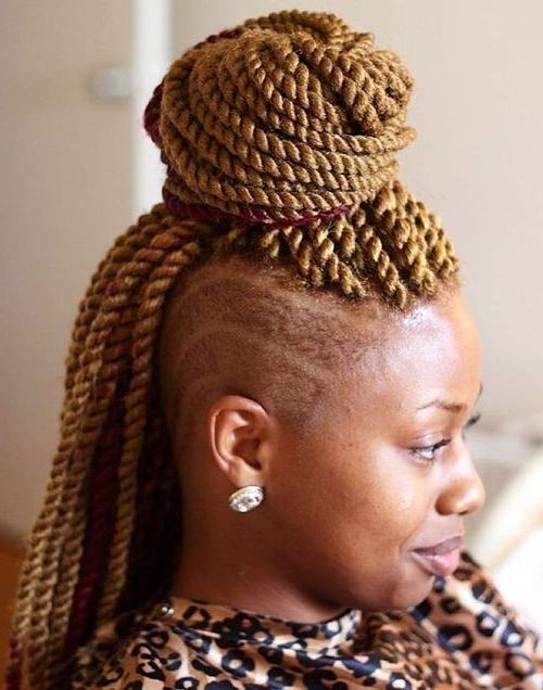20 Super Cute Senegalese Twists That Are Sure To Turn Heads Intended For Latest Twisted Updo With Blonde Highlights (View 9 of 15)